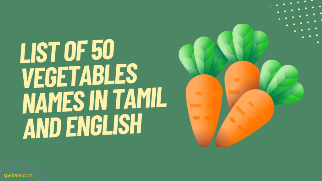 List of 50 Vegetables names in Tamil and English